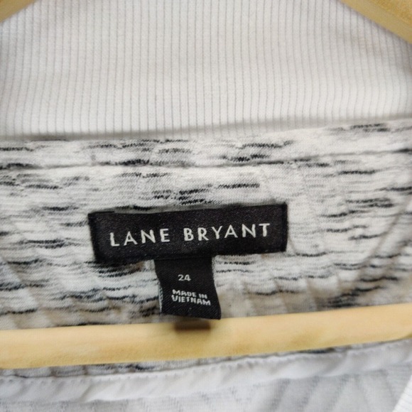 Lane Bryant Jacket Women's 24 White & Black Quilted Bomber - Picture 7 of 7